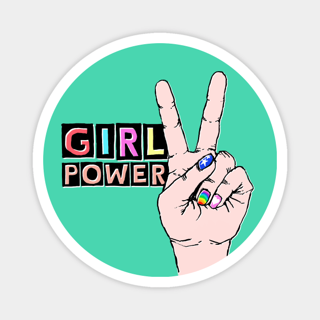 hey K's Girl Power - so square Magnet by heyK